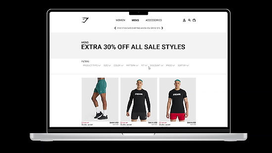 Web design for an online clothing shop